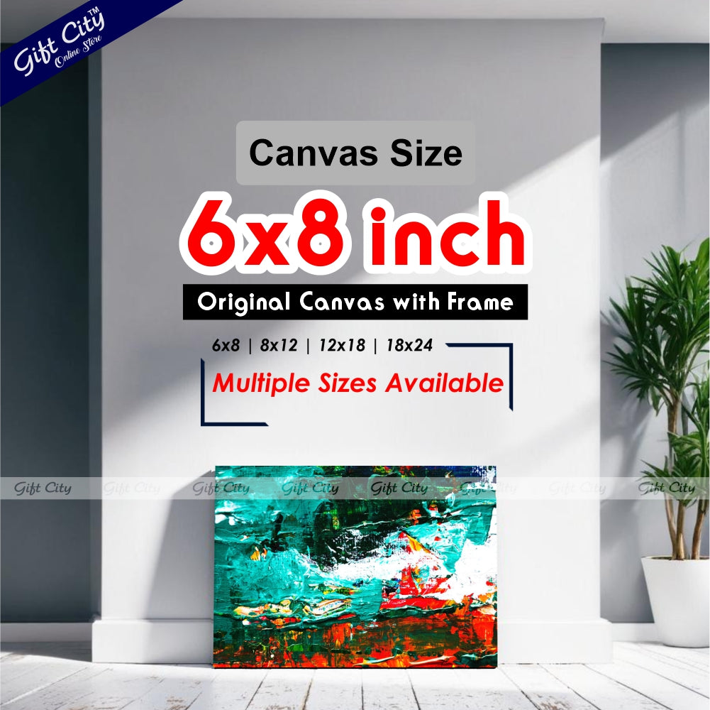 Acrylic Paint Multi Colored Abstract Art Canvas Painting - Gift City