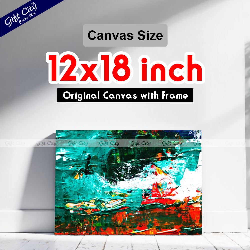 Acrylic Paint Multi Colored Abstract Art Canvas Painting - Gift City