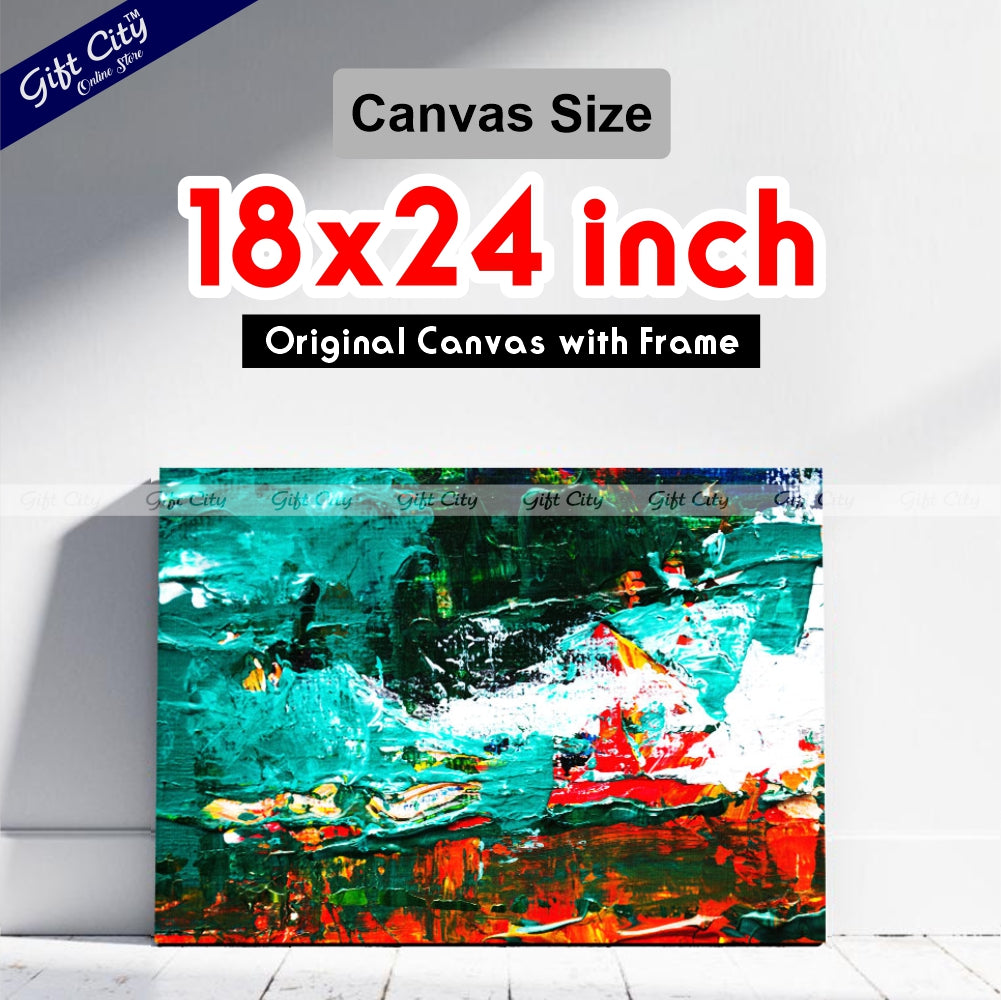 Acrylic Paint Multi Colored Abstract Art Canvas Painting - Gift City