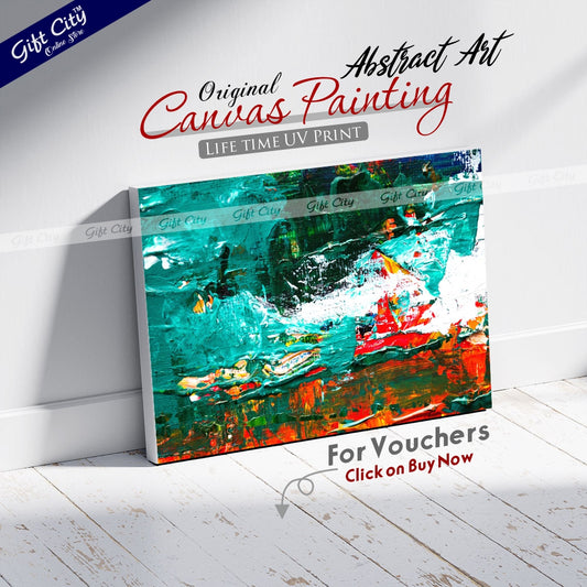 Acrylic Paint Multi Colored Abstract Art Canvas Painting - Gift City