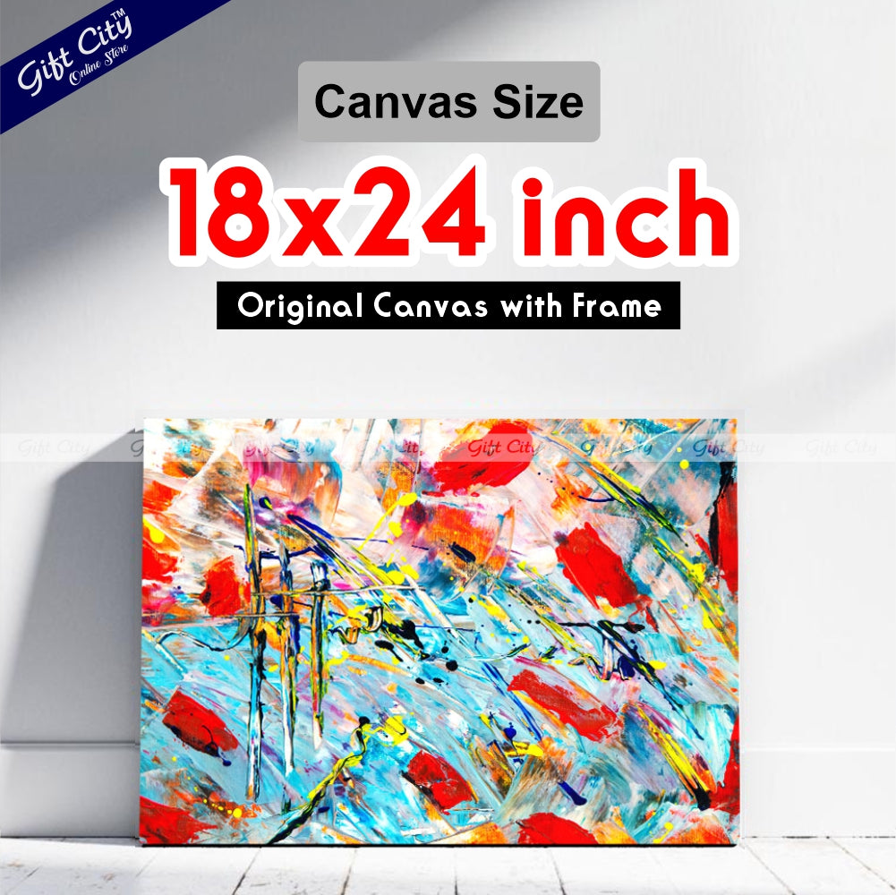 Multicolor Abstract Canvas Painting - Gift City