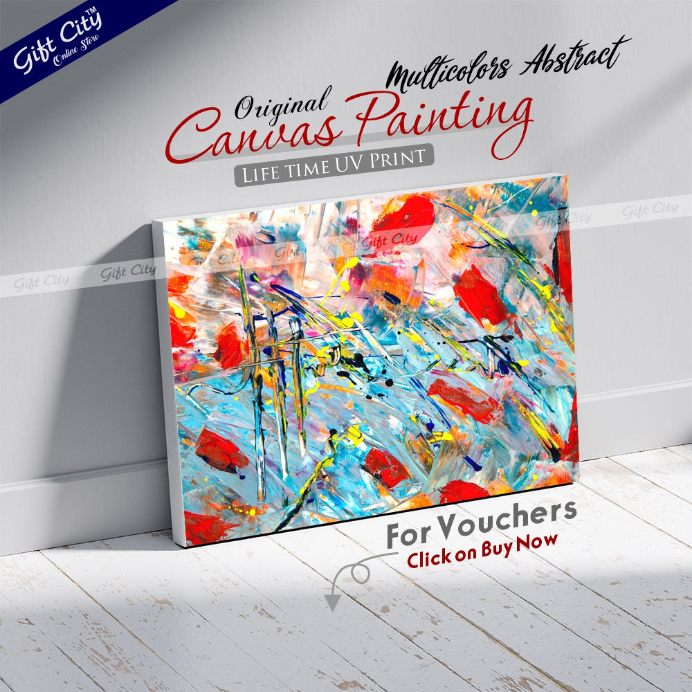 Multicolor Abstract Canvas Painting - Gift City