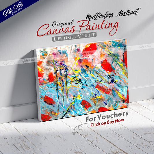 Multicolor Abstract Canvas Painting - Gift City