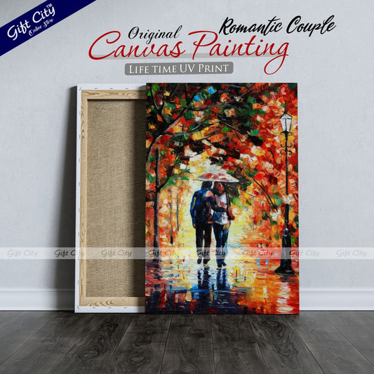 Couple Romantic Palette Knife Canvas Painting - Gift City