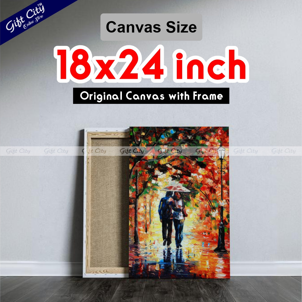 Couple Romantic Palette Knife Canvas Painting - Gift City