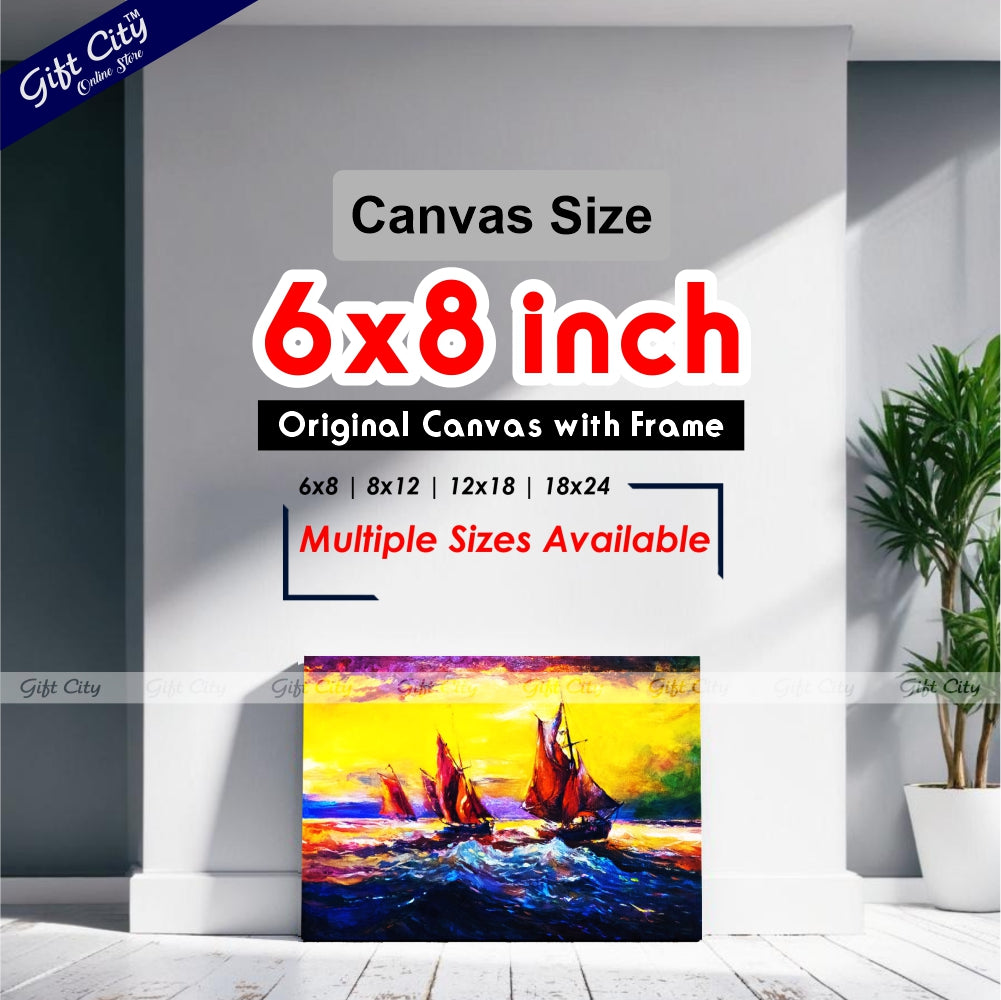 Sail Ship Canvas Painting Wall Hanging - Gift City