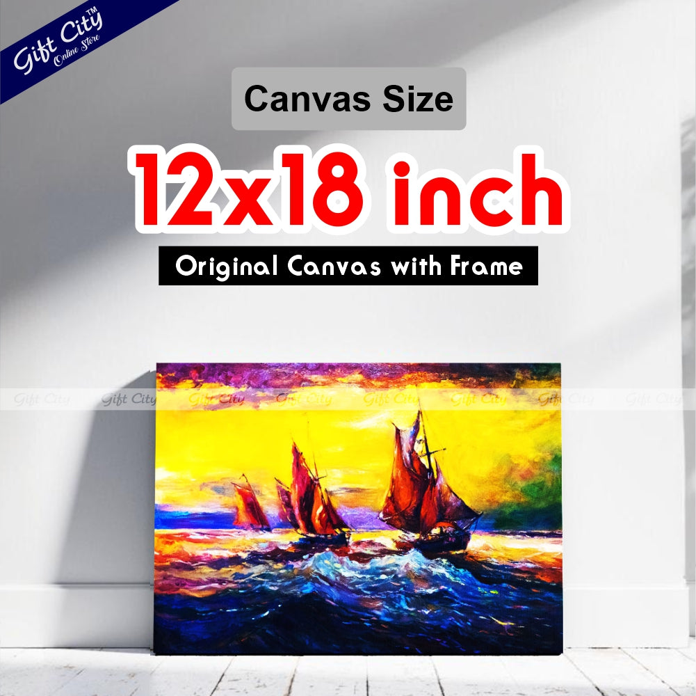 Sail Ship Canvas Painting Wall Hanging - Gift City