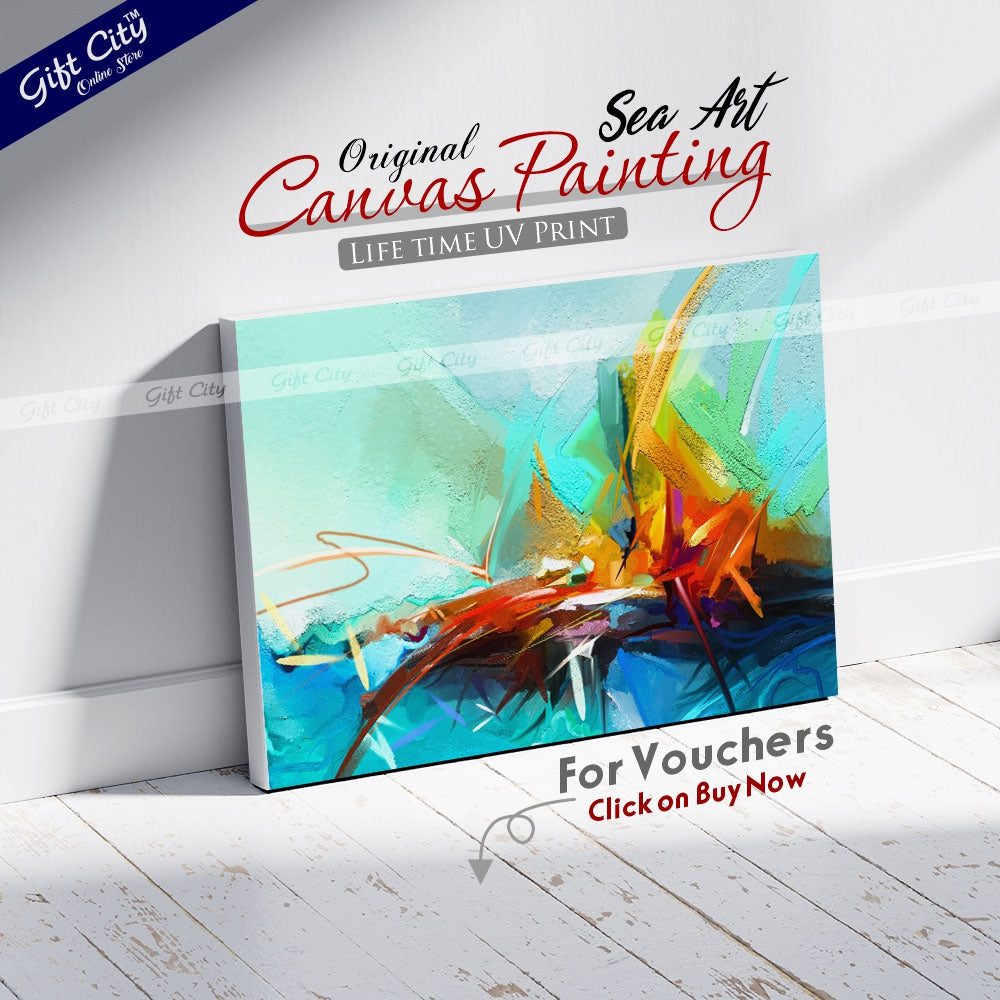 Sea Art Canvas Painting Abstract Digital Art for Home Decor Wall Hanging - Gift City