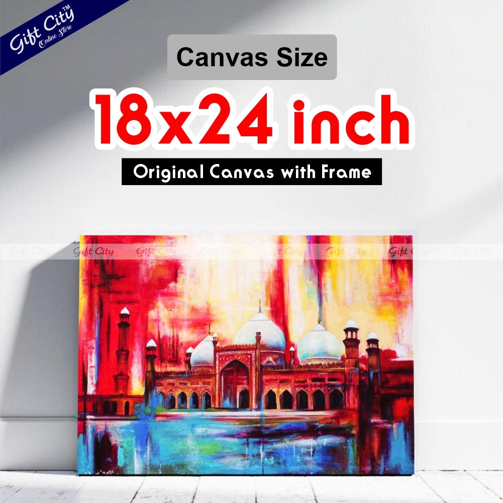 Side View Of Mosque Art Islamic Canvas Painting Digital Art for Home Décor Wall Hanging- Gift City
