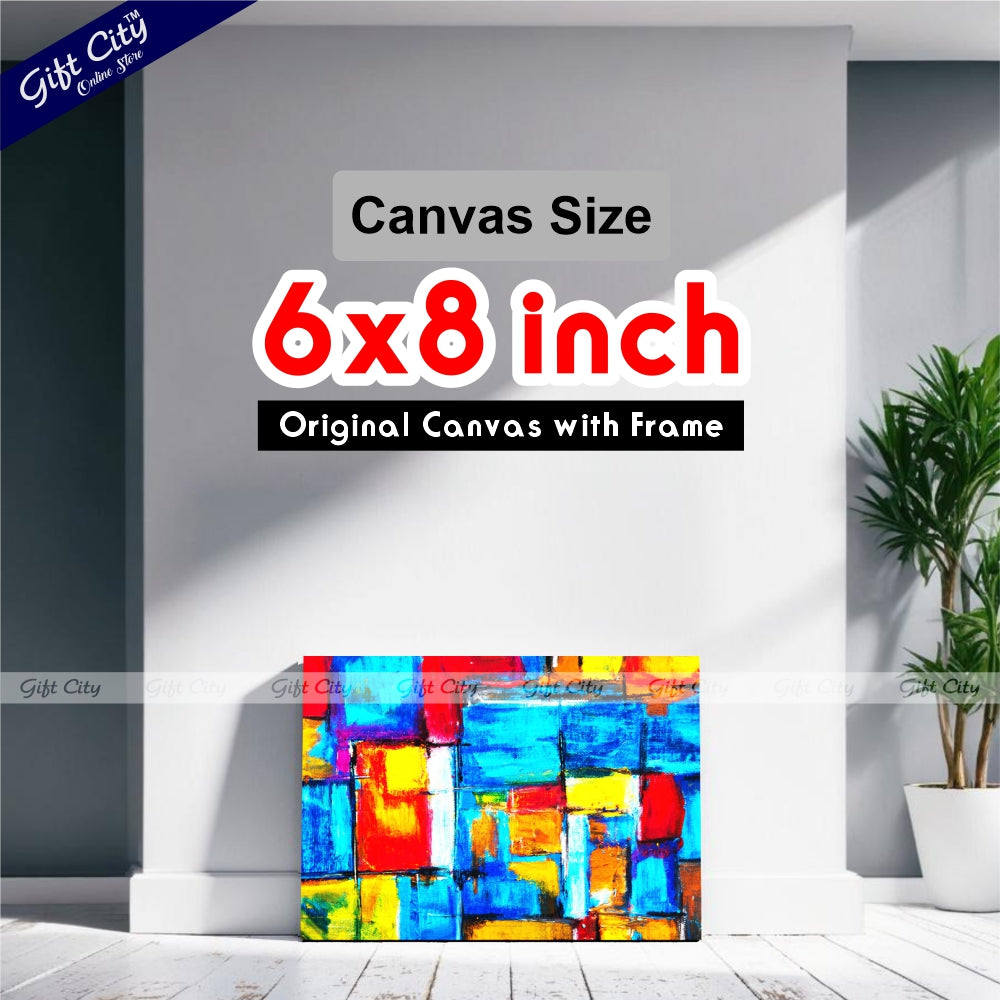 Acrylic Square Abstract Art Canvas Painting - Gift City