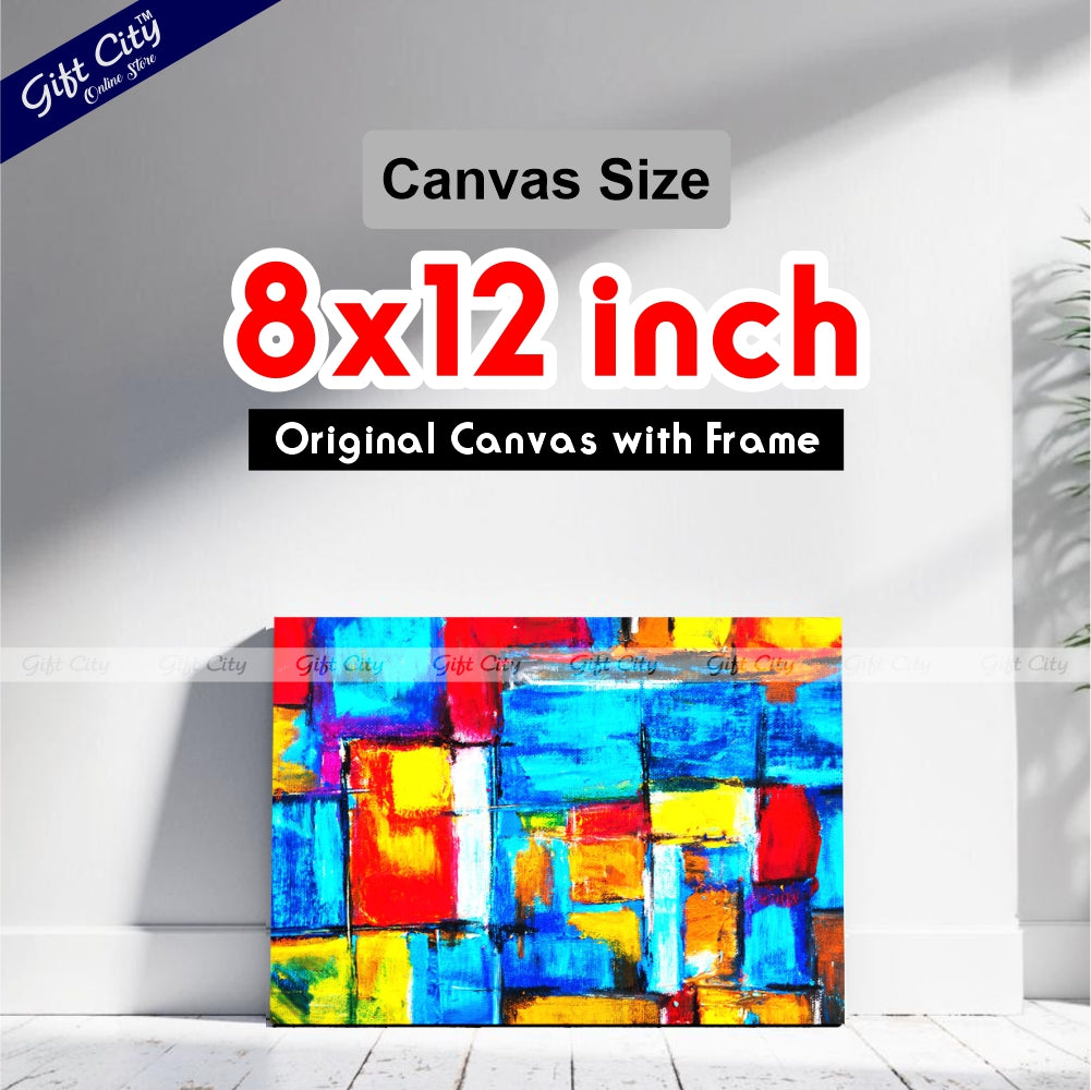 Acrylic Square Abstract Art Canvas Painting - Gift City