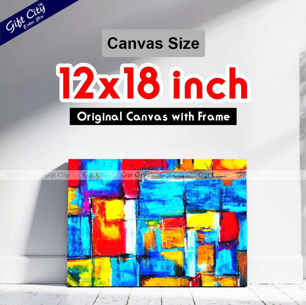 Acrylic Square Abstract Art Canvas Painting - Gift City