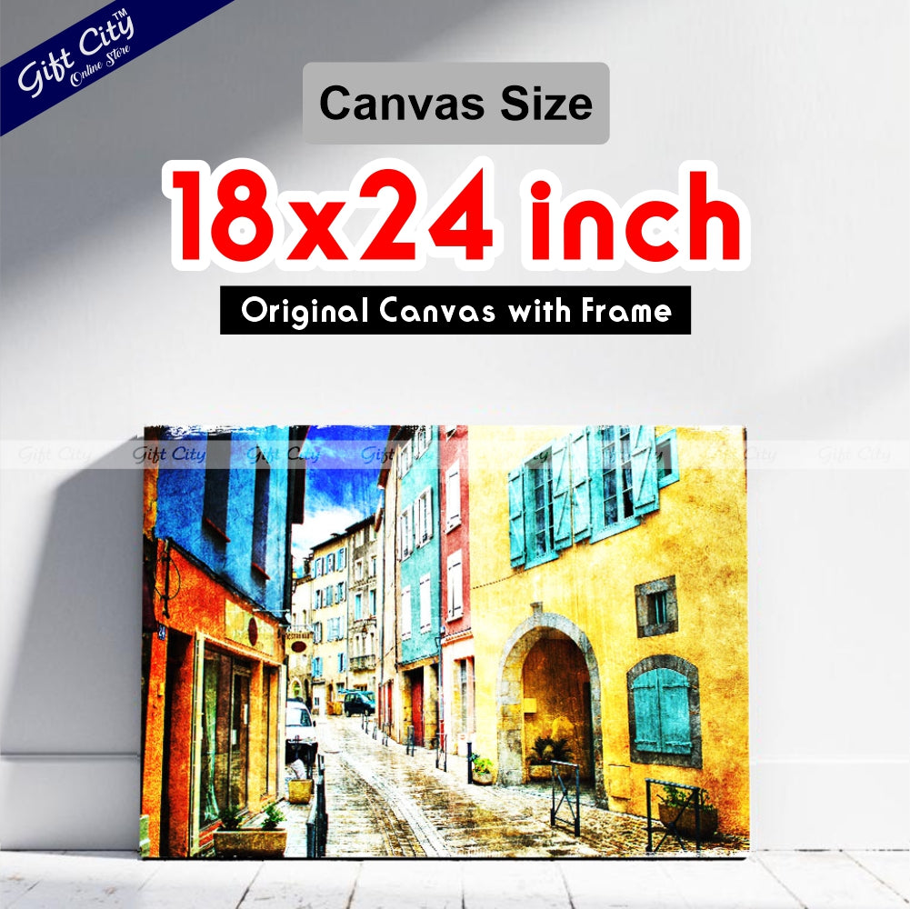 Street View Canvas Painting Wall Hanging - Gift City