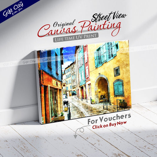 Street View Canvas Painting Wall Hanging - Gift City