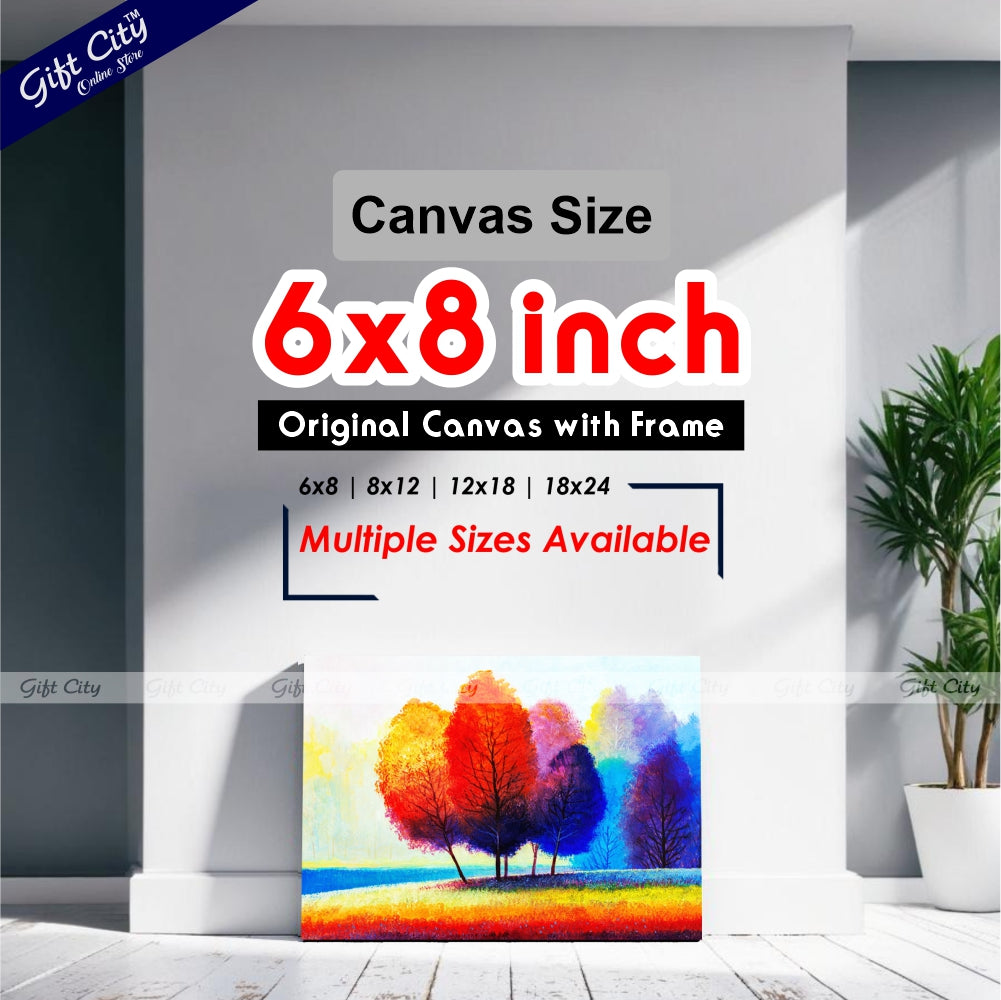 Summer illustration Abstract Art Canvas Painting Wall Hanging - Gift City