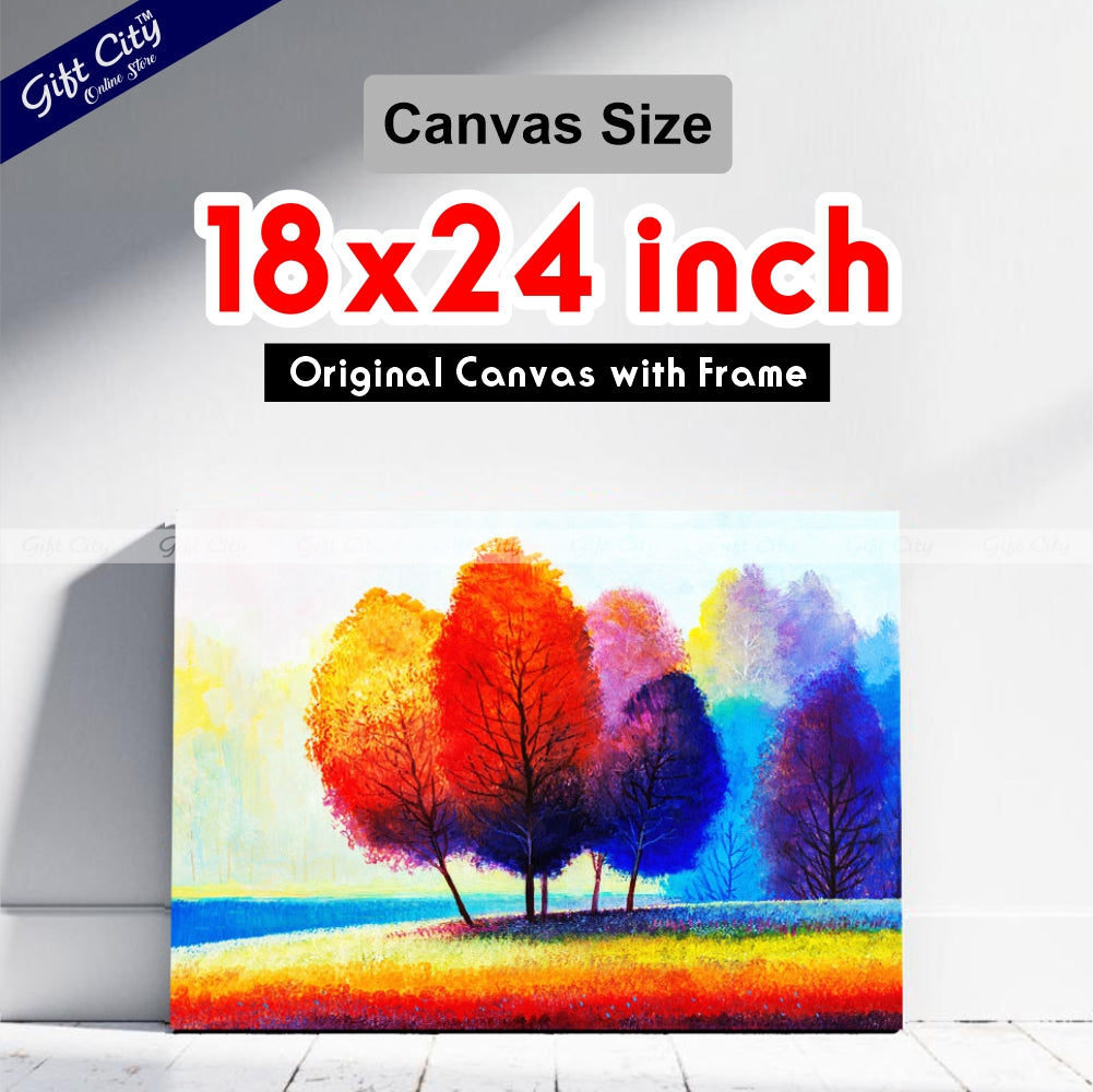 Summer illustration Abstract Art Canvas Painting Wall Hanging - Gift City