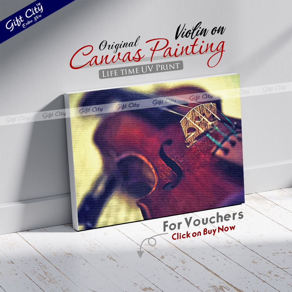 Violin on Canvas Painting Wall Hanging - Gift City