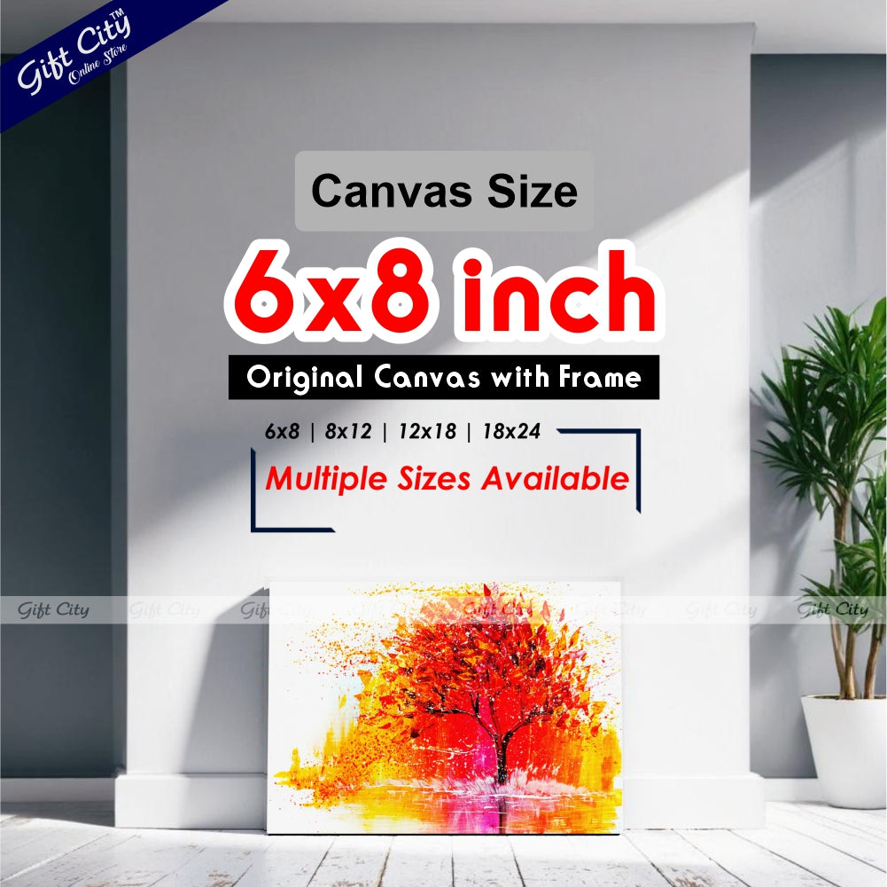 Winter Tree Abstract Art Canvas Painting Digital Art for Home Décor Wall Hanging - Gift City