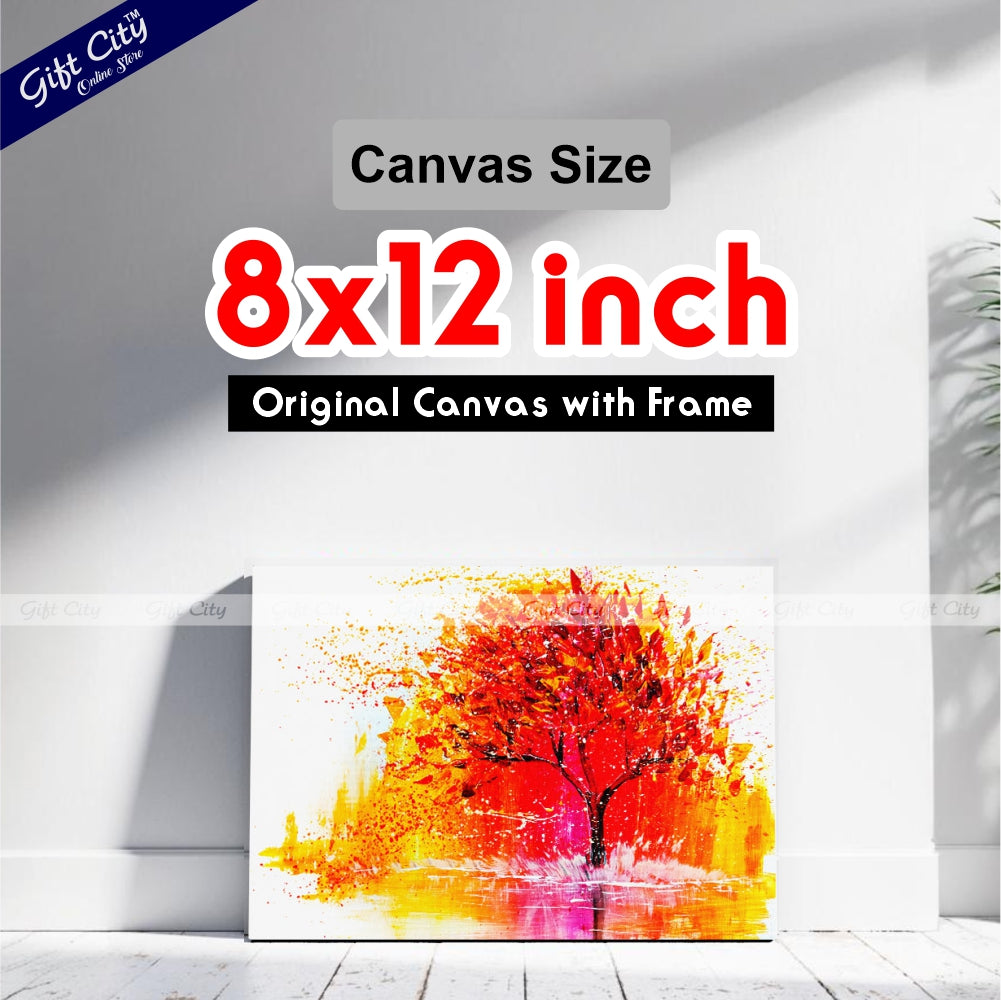 Winter Tree Abstract Art Canvas Painting Digital Art for Home Décor Wall Hanging - Gift City