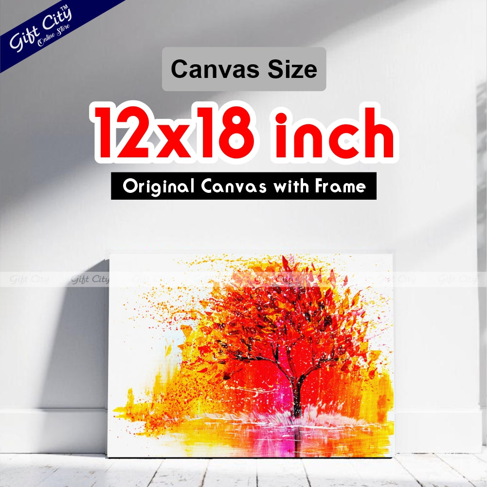 Winter Tree Abstract Art Canvas Painting Digital Art for Home Décor Wall Hanging - Gift City
