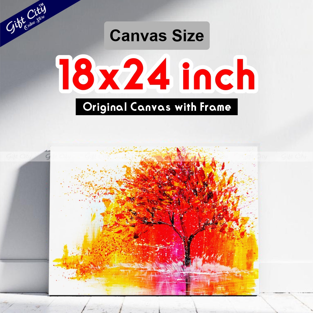 Winter Tree Abstract Art Canvas Painting Digital Art for Home Décor Wall Hanging - Gift City