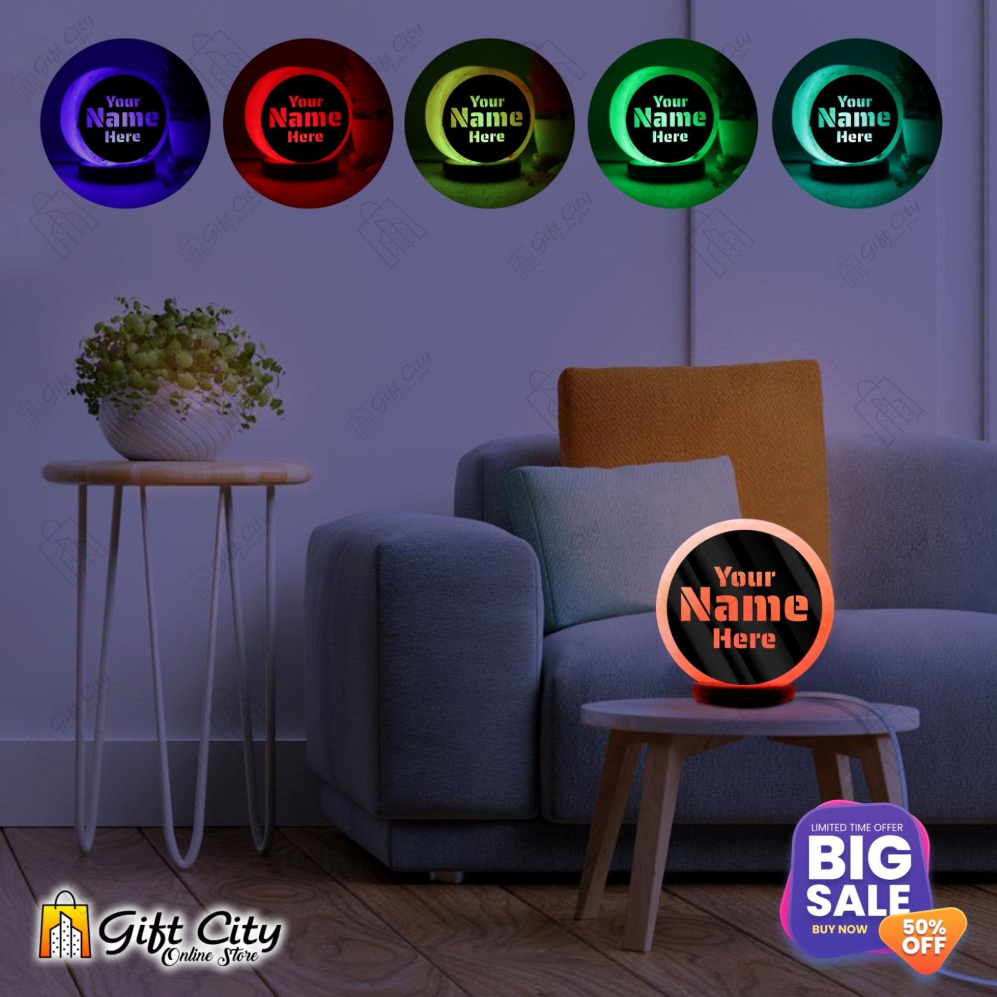 Customizable 3D Customizable Laser Cut Acrylic Sheet Himalayan Salt Lamp - Gift City Gift City