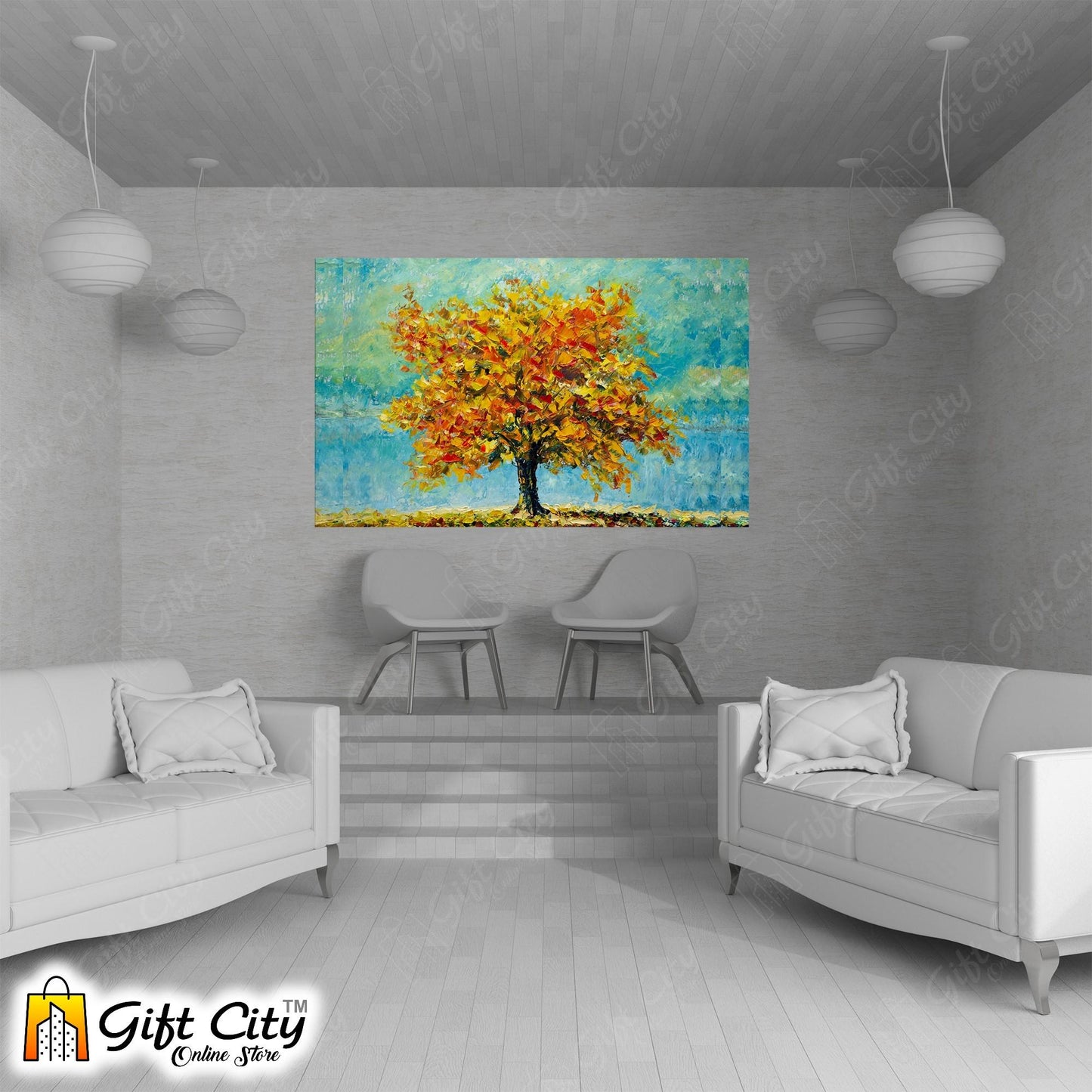 Beautiful Tree Art Canvas Painting Digital Art