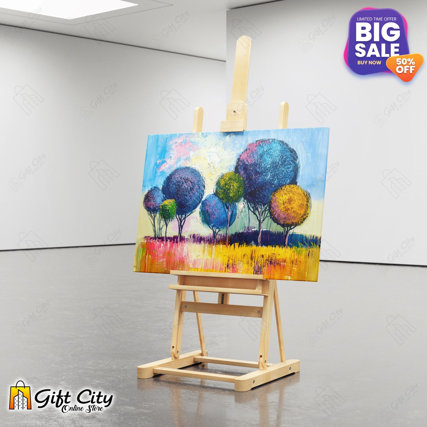 Rainbow Trees Painting