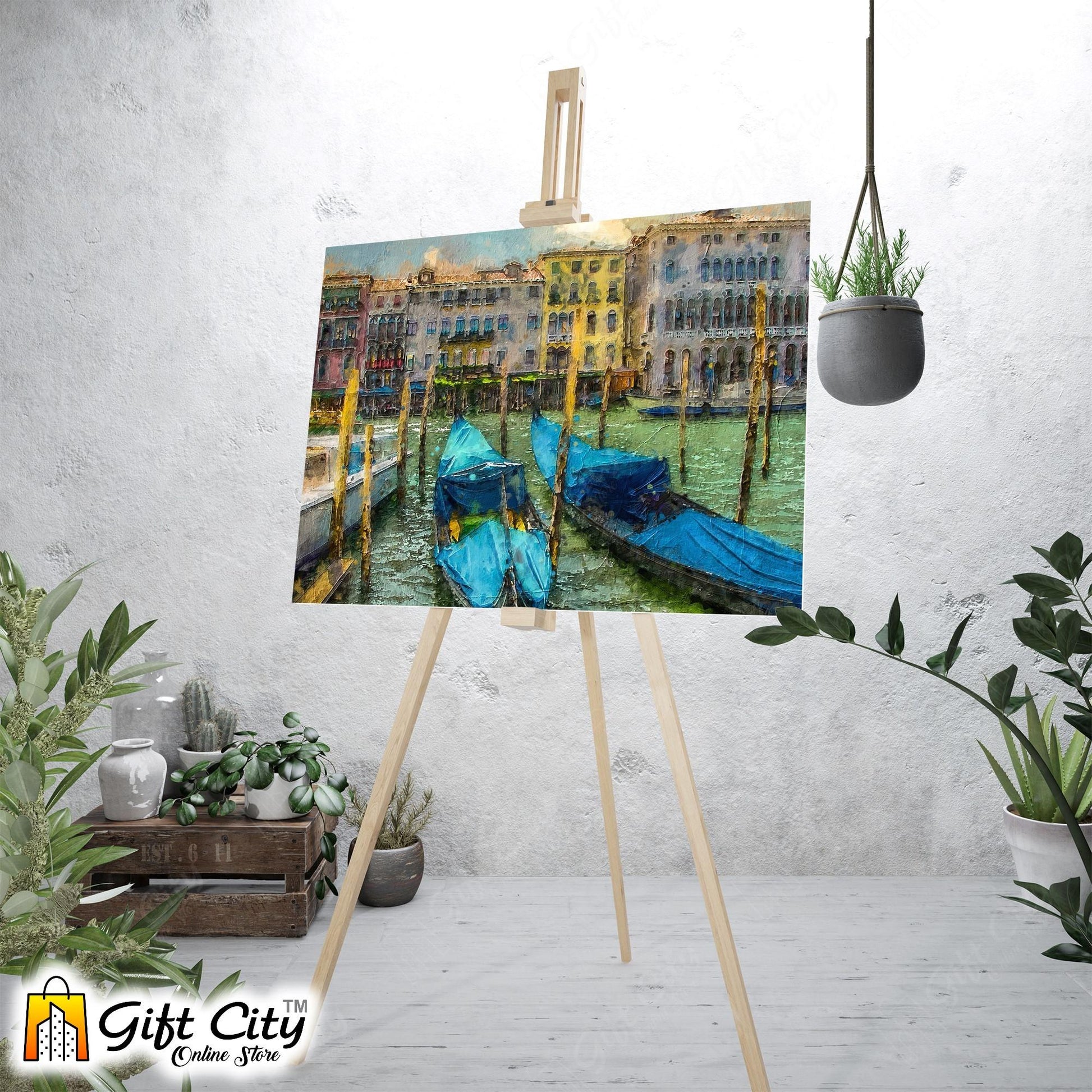 Lake View Art Canvas Painting Digital Art for Home Décor