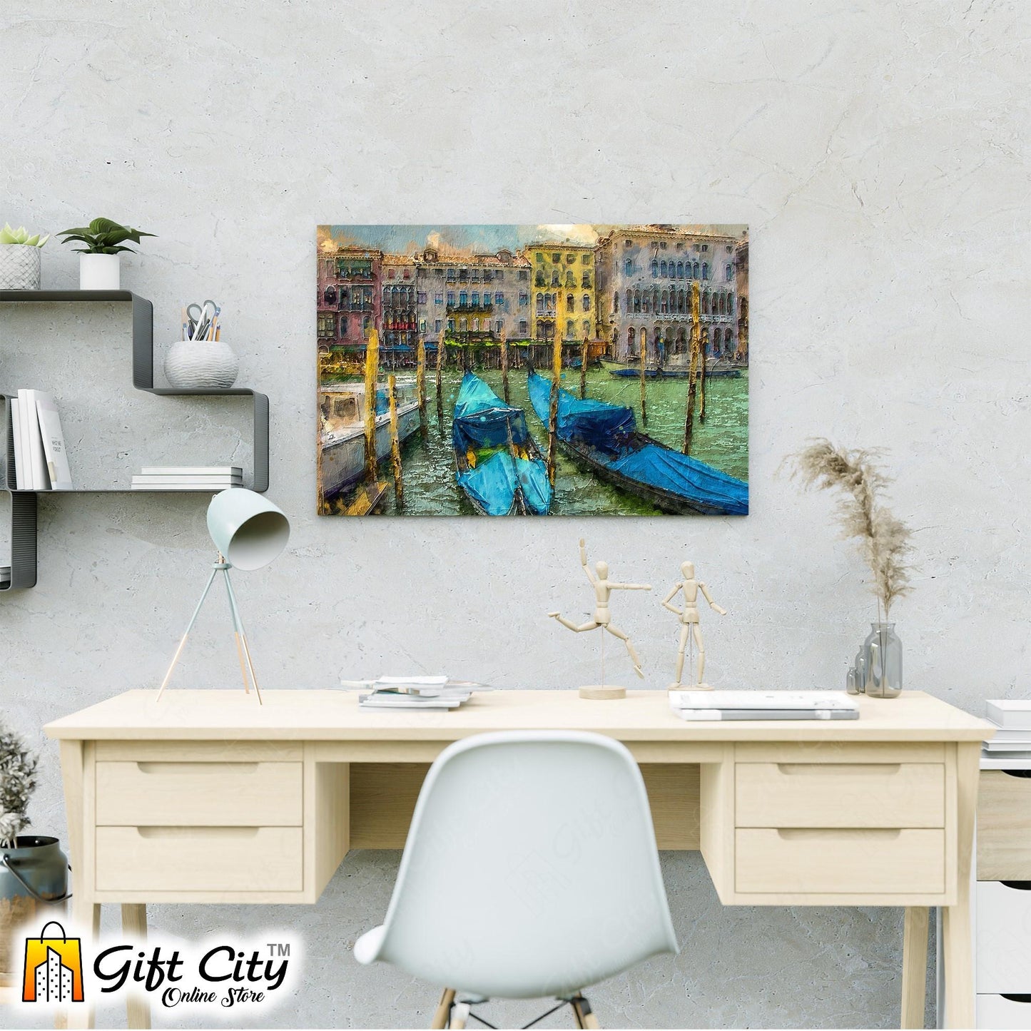 Lake View Art Canvas Painting Digital Art for Home Décor