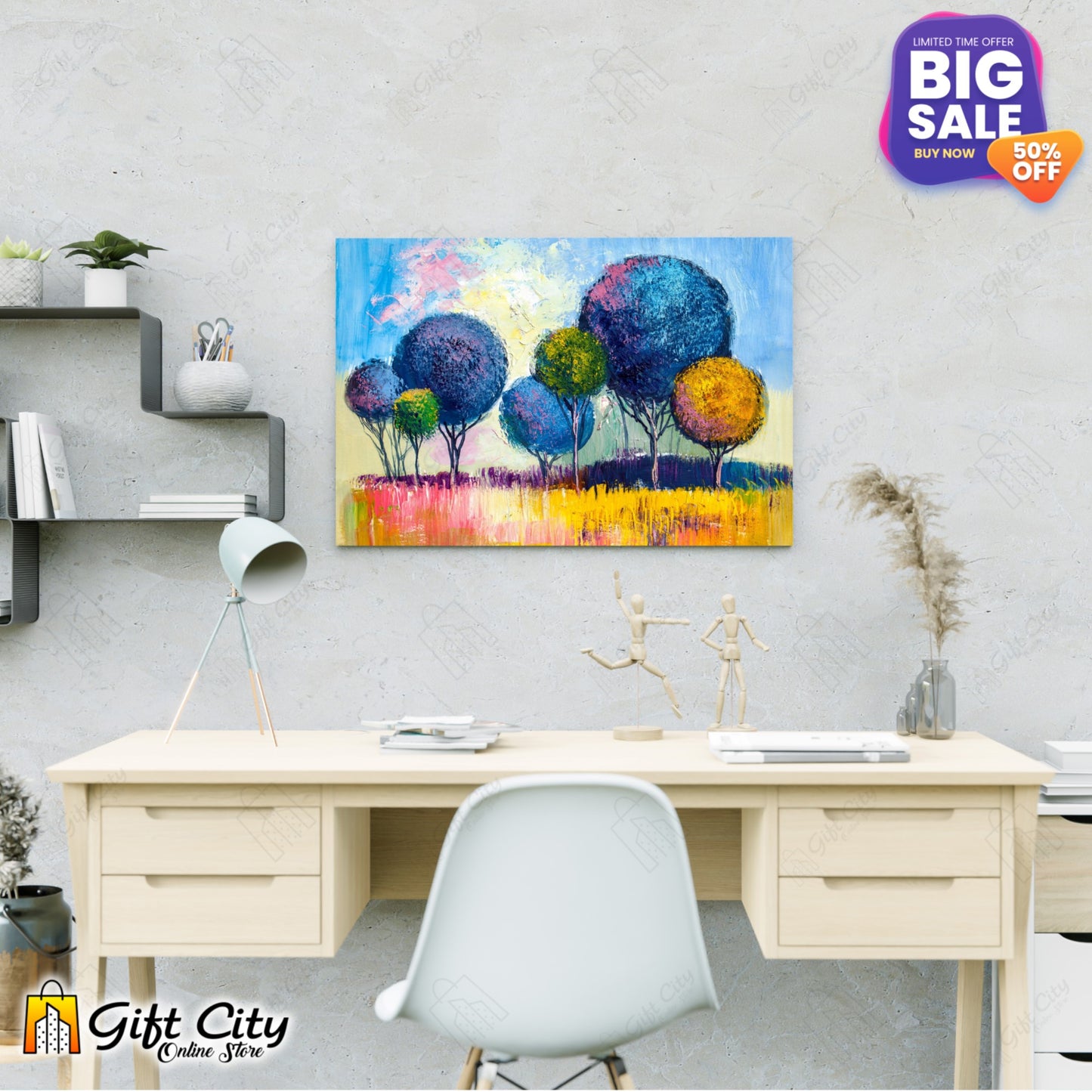 Rainbow Trees Painting