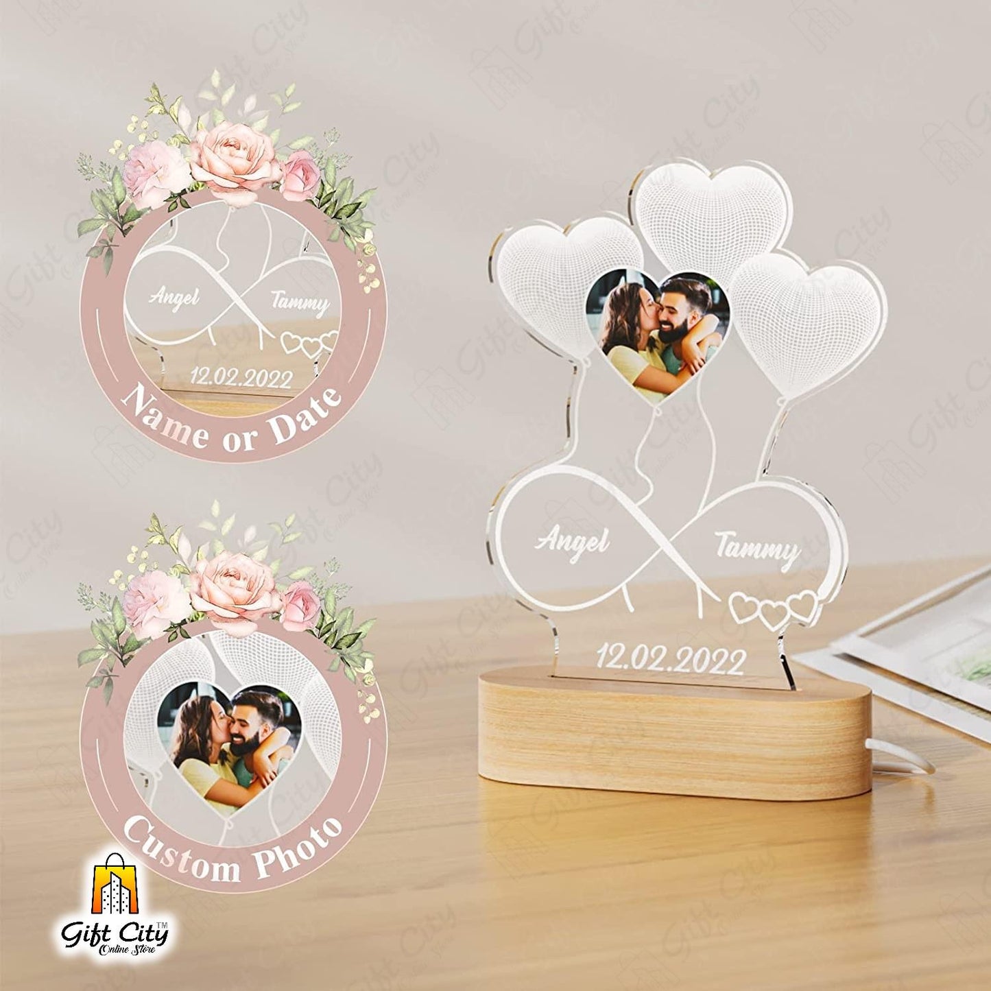 Customizable 3d illusion Acrylic Lamp, 3D Light Lamp Birthday Gift - Customize Table Lamp Gift City Online Store