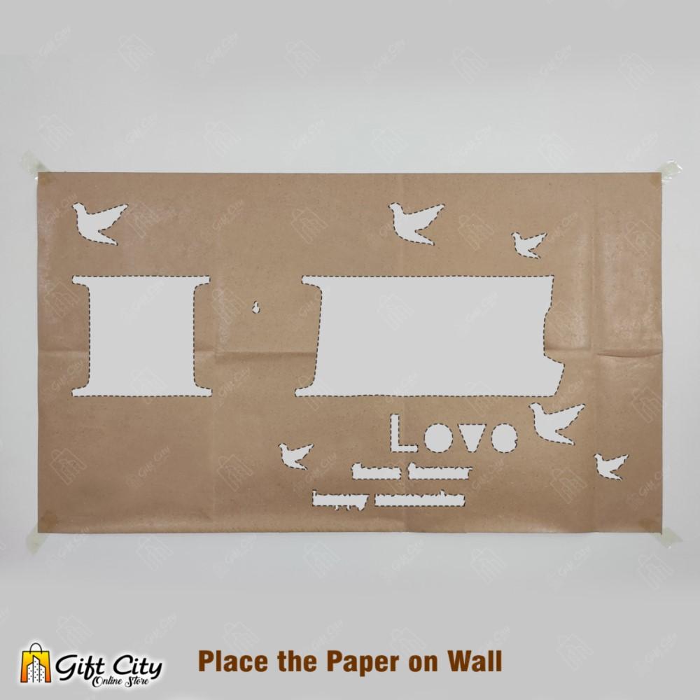 Home Love with Birds Wooden Wall Clock