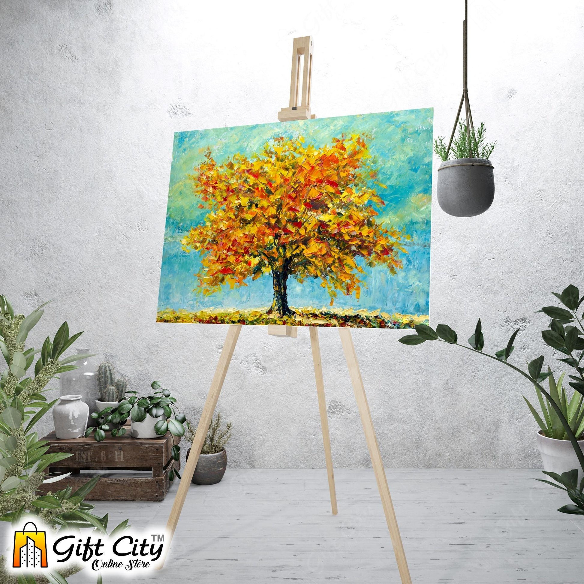 Beautiful Tree Art Canvas Painting Digital Art