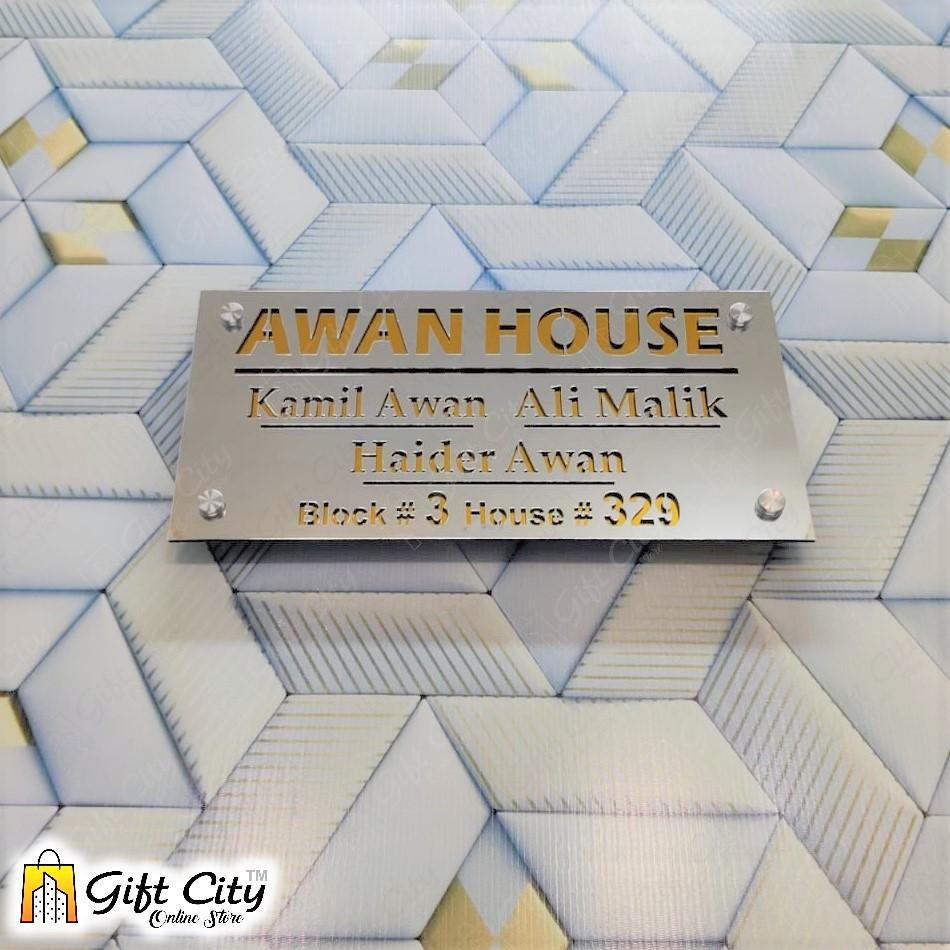 Customizable Acrylic House Name Plate for Home & Office