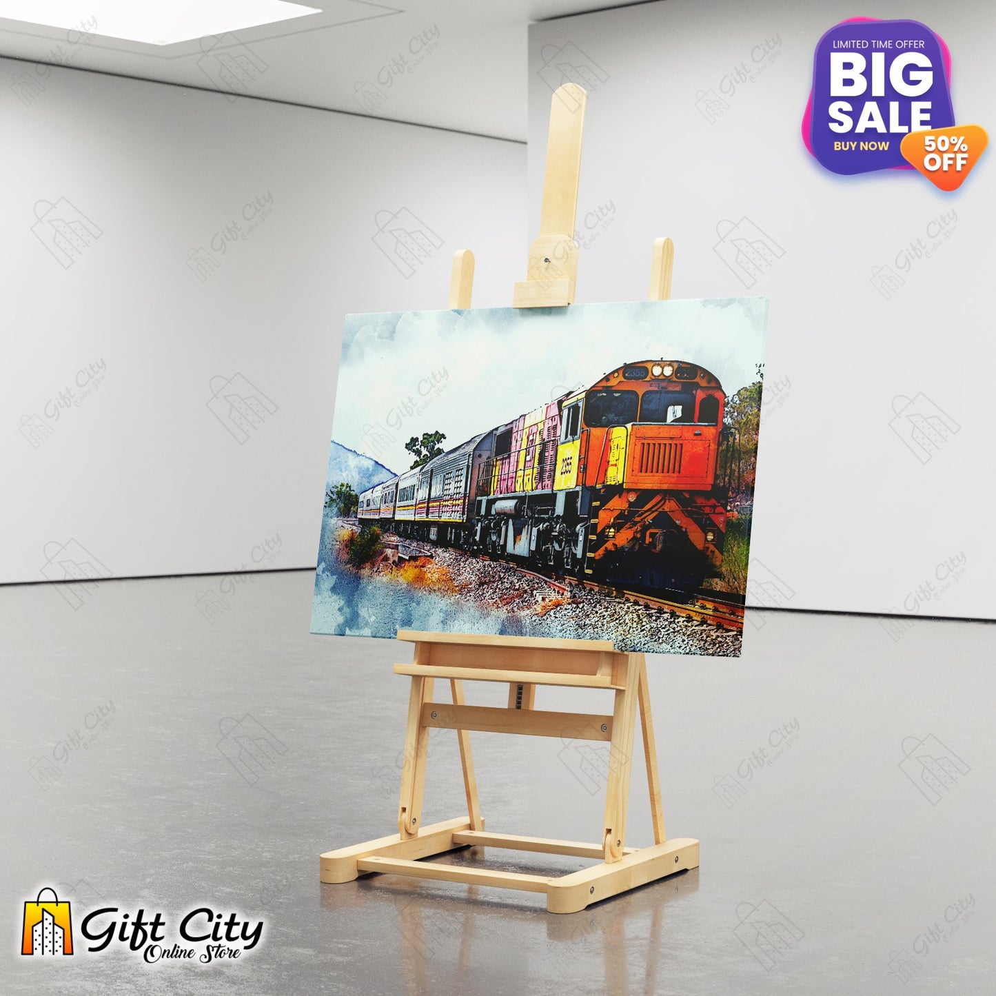 Train Art Canvas Painting