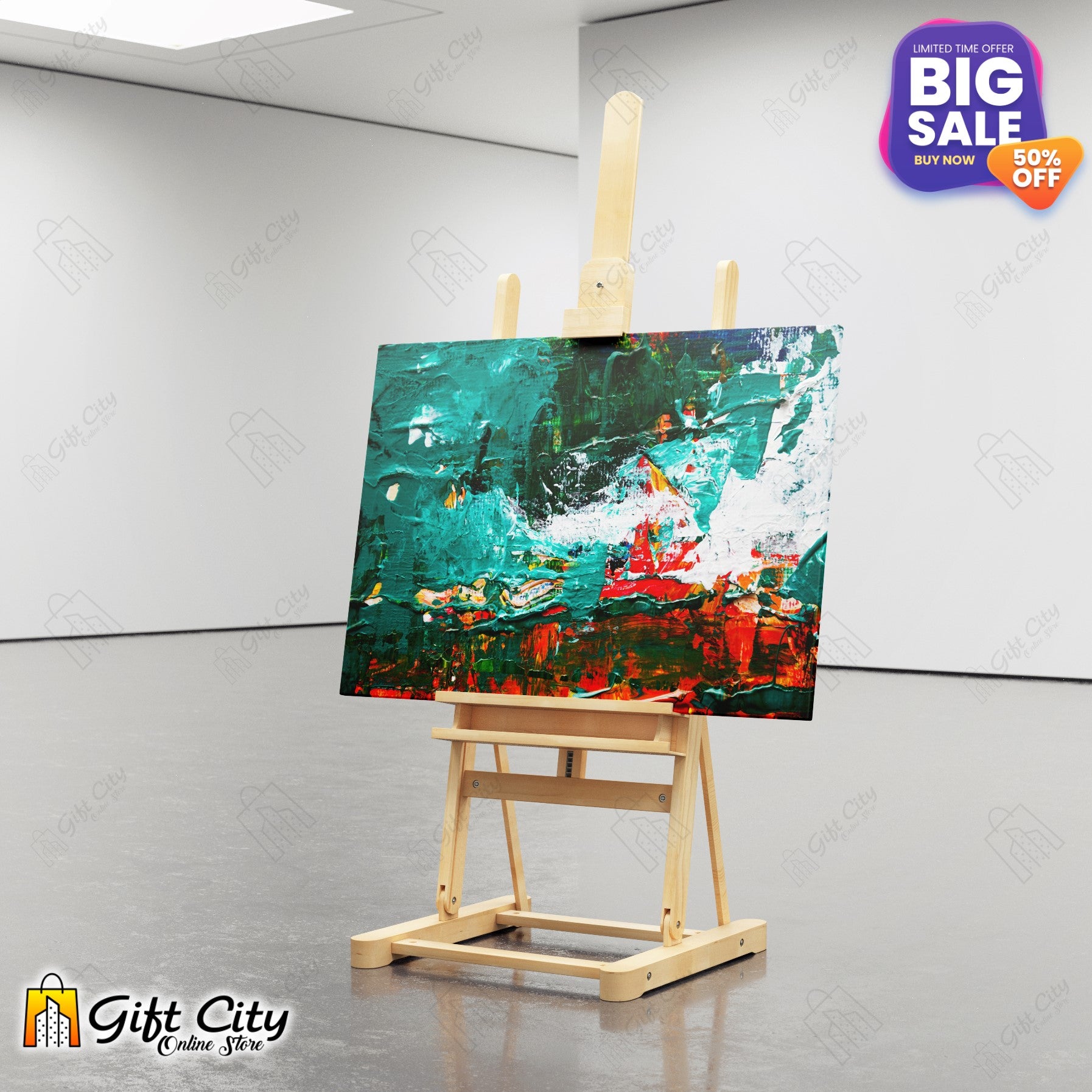 Multi Colored Abstract Art Canvas Painting