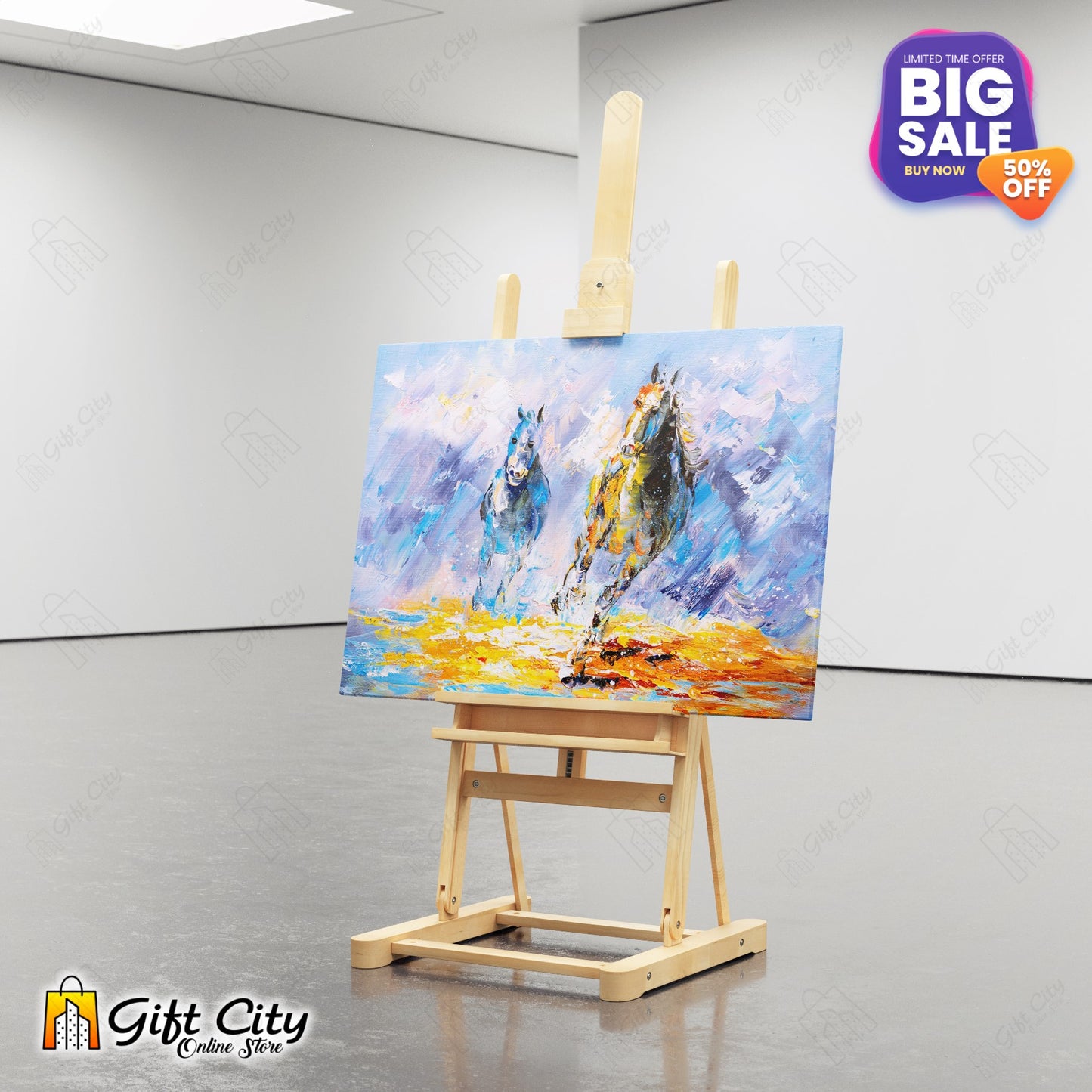 Running Horses Canvas Painting