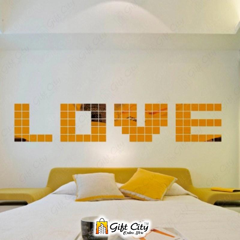 3D Square Acrylic Mirror Wall Art Stickers