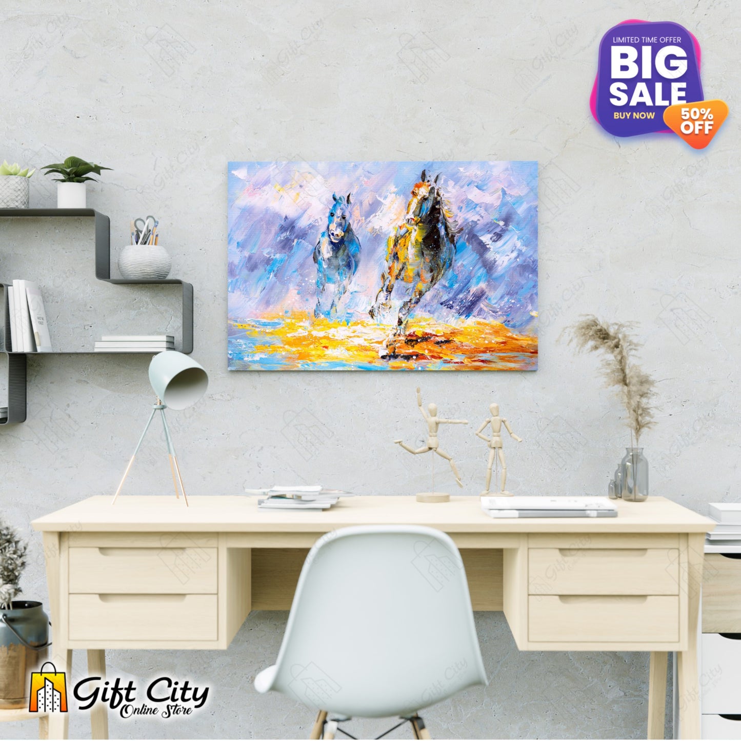 Running Horses Canvas Painting