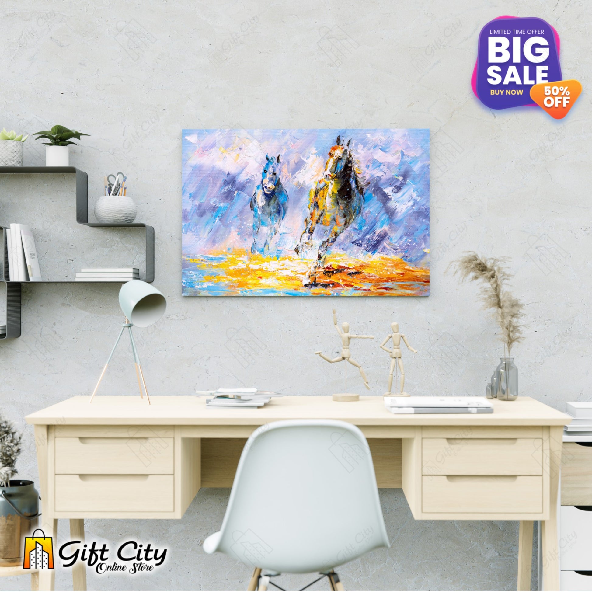 Running Horses Canvas Painting