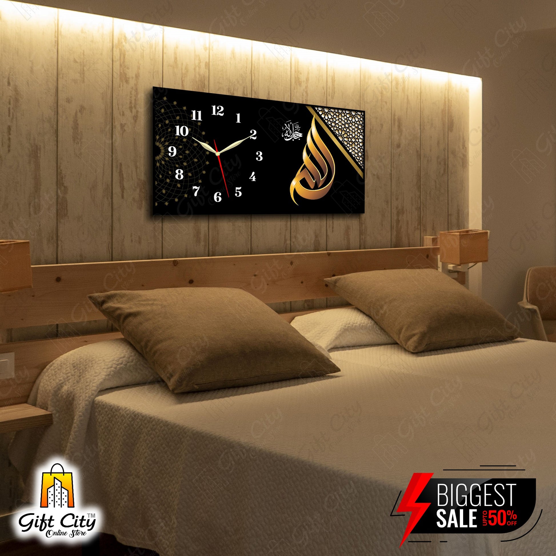 Calligraphy Frame Wall Clock Best for House and Office