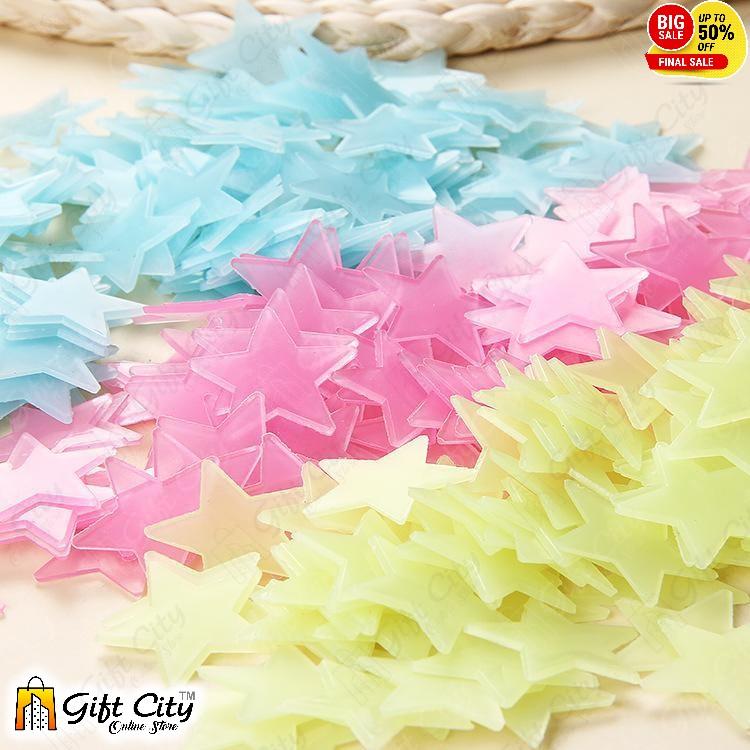 Luminous Fluorescent 3D Stars Glow In The Dark for Home Décor Wall Art