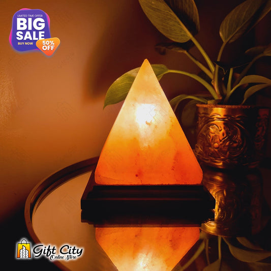 Pyramid 7 Color Changing USB Himalayan Crafted Salt Lamp