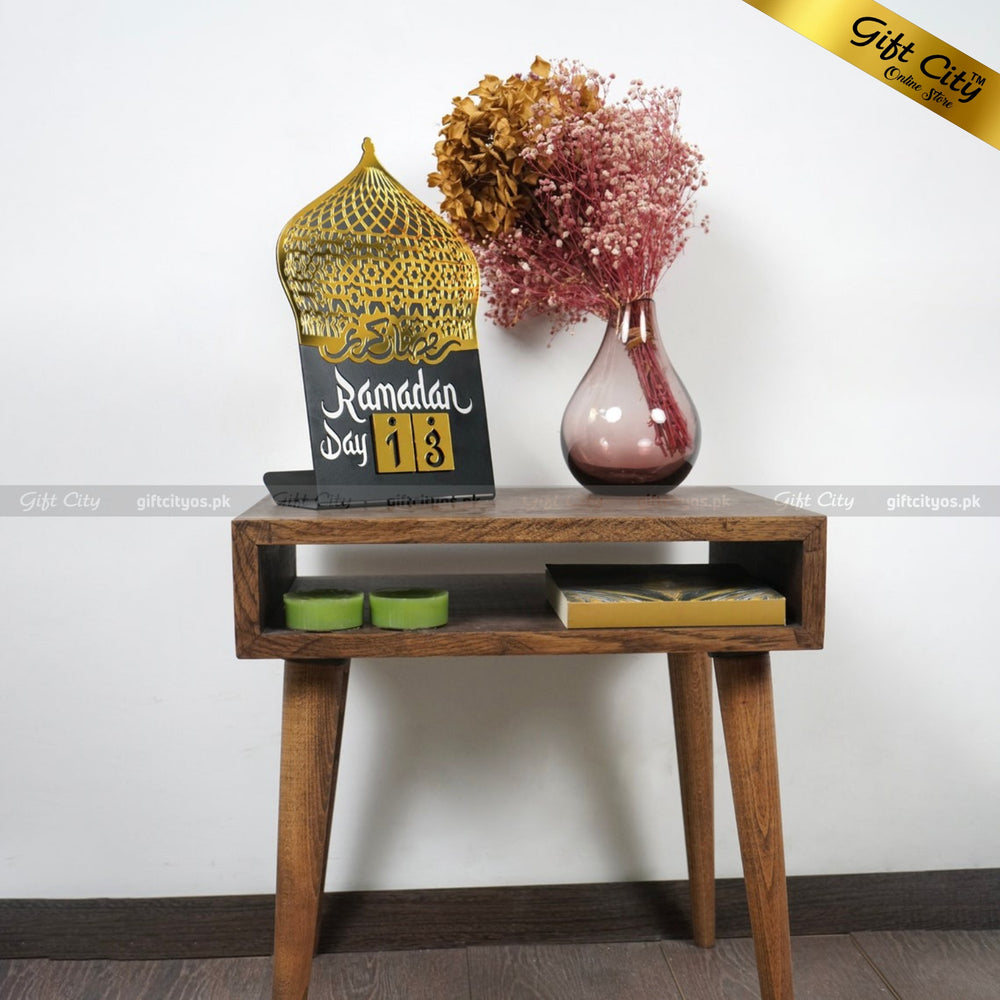 Ramadan Calendar Metal + Wooden + Acrylic Islamic Table Decor - Gift City Online Store - Gift City Online Store