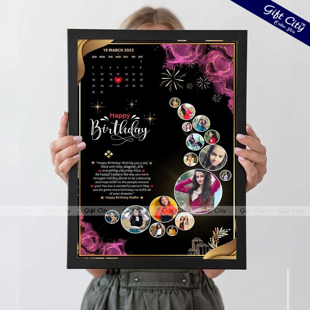 Beautiful Happy Birthday Photo Frame – Birthday Gift – Customized Frame – Gift for Boys – Gift for Girls - Gift City Online Store