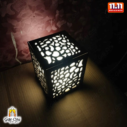 3D Wooden Lamp Unique Artistic Design For Side Tables