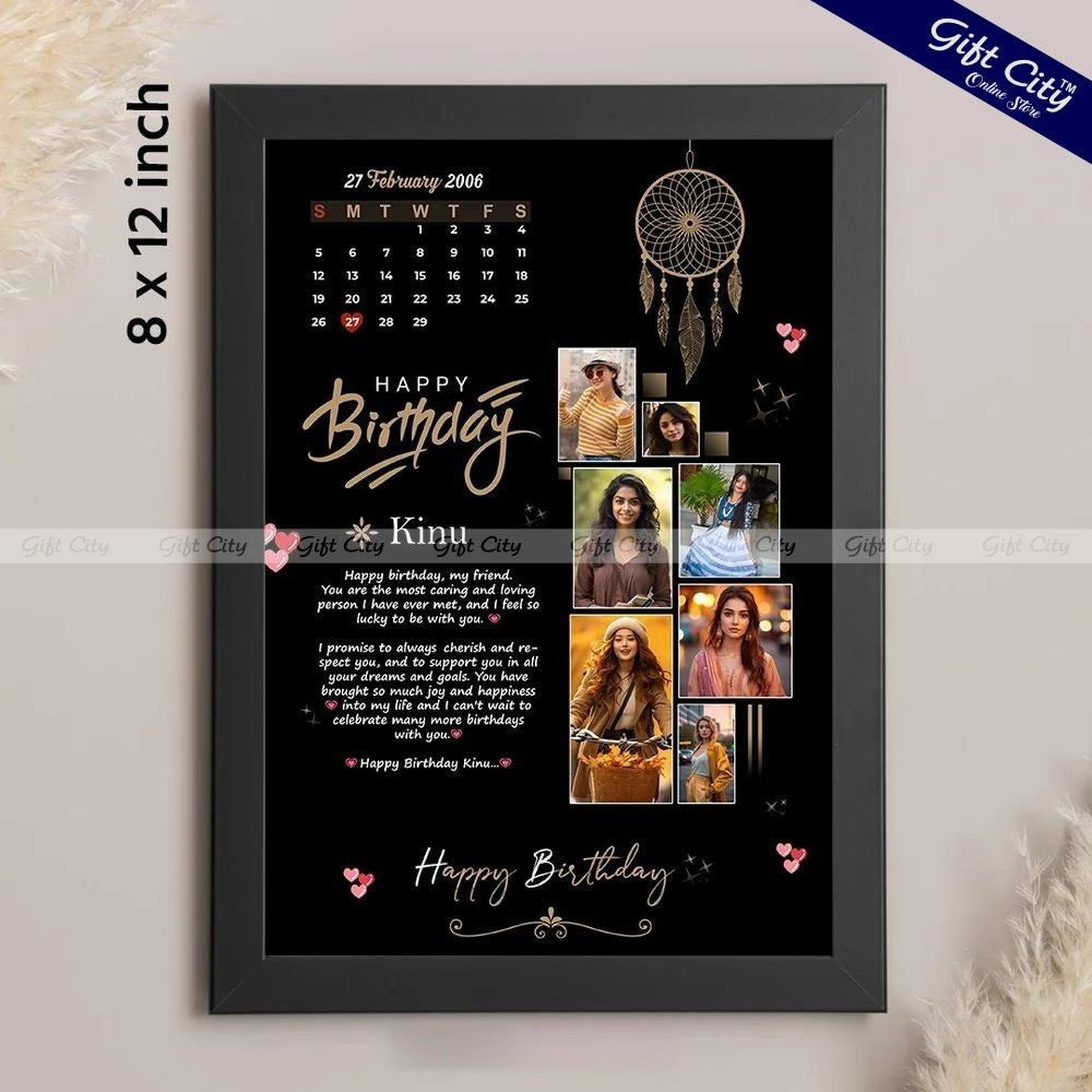 Beautiful Happy Birthday Photo Frame – Birthday Gift – Customized Frame – Gift for Boys – Gift for Girls