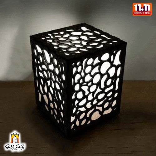 3D Wooden Lamp Unique Artistic Design For Side Tables