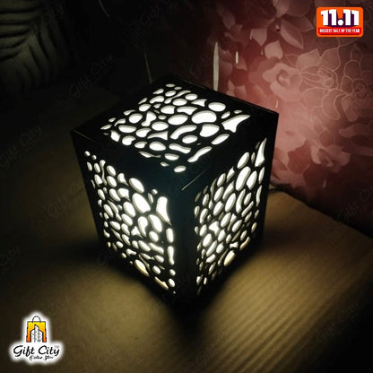 3D Wooden Lamp Unique Artistic Design For Side Tables